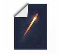 Rocket Through Stars Modern Unframed Wall Art Print A1 (84.1×59.4cm), Wall Decor for Living Room, Bedroom, Office & Home, Art Gift