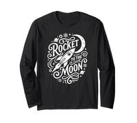 Rocket to the Moon Outer Space Astronomy Stars Planets Long Sleeve T-Shirt