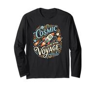 Rocket to the Moon Outer Space Exploration Planets Stars Long Sleeve T-Shirt