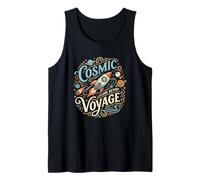 Rocket to the Moon Outer Space Exploration Planets Stars Tank Top