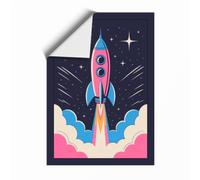 Rocket to the Stars Modern Unframed Wall Art Print A1 (84.1×59.4cm), Wall Decor for Living Room, Bedroom, Office & Home, Art Gift
