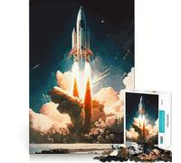 Rocket Towards Galaxy Hard Jigsaw Puzzle for Adults 1000 Pieces Intellect Toy Cozy Time Quality Cut (38x52cm)