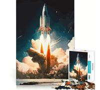 Rocket Towards Galaxy Jigsaw Puzzles for Adults1000 Pieces Improve Memory Relax Mind Sharp Edge Art Collection Piece (50x75cm)