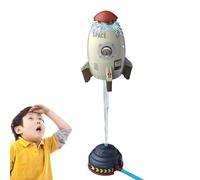 Rocket Water Sprinkler for Kids, 360 Rotating Space Rocket Sprinkler with 3mHose, Rocket Water Pressure Lift Sprinkler Toy, Fun Interaction Water Spray Toys for Summer Lawn Garden Backyard