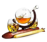 Rocket Wine & Whiskey Decanter Set, Rocket Decanter, Solar System Planets Globe Decanter, Limited Edition, Descriptive Planets Rotating Around Sun, Personal Glass Planetarium, Space Lovers Gift!