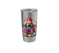 Rocket with Cool Drums for Firework and Drumming Lovers Stainless Steel Insulated Tumbler
