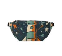 Rocket with Stars Poster Crossbody Bag Chest Bags Waist Fanny Pack for Hiking, Dog Walking, Travel & Outdoor Activities