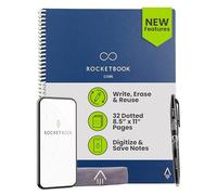 Rocketbook Core Reusable Smart Notebook, Dot Grid Pages For School, Work and Creative Projects, Letter Size 8.5x11, Blue - Premium