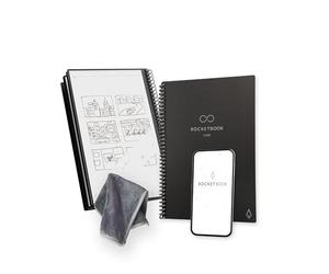 Rocketbook Core Reusable Spiral Notebook, Executive Size 15 cm x 22.4 cm, Black - Dotted Pages, App-Connected, Erasable, Durable Cover, Ideal for School, Work, and Creative Projects