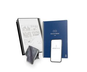 Rocketbook Core Reusable Spiral Notebook, Executive Size 15 cm x 22.4 cm, Navy Blue - Dotted Pages, App-Connected, Erasable, Durable Cover, Ideal for School, Work, and Creative Projects