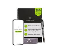 Rocketbook Flex Planner, Reusable Undated Smart, Executive Size 6x8.8 in Black - Daily, Weekly, Monthly, Annual Calendar, Tasks, Goals, Scheduling, Productivity, App Connected, Erasable, Durable Cover