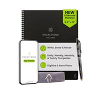 Rocketbook Flex Planner, Reusable Undated Smart, Letter Size 8.5x11 in Black - Daily, Weekly, Monthly, Annual Calendar, Tasks, Goals, Scheduling, Productivity, App Connected, Erasable, Durable Cover