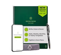 Rocketbook Flex Planner, Reusable Undated Smart, Letter Size 8.5x11 in Green - Daily, Weekly, Monthly, Annual Calendar, Tasks, Goals, Scheduling, Productivity, App Connected, Erasable, Durable Cover