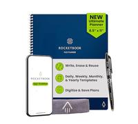 Rocketbook Flex Planner, Reusable Undated Smart, Letter Size 8.5x11 in Navy Blue - Daily, Weekly, Monthly, Annual Calendar, Tasks, Goals, Scheduling, Productivity, App Connected, Erasable, Durable