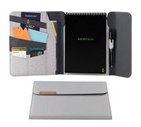 Rocketbook Flip Capsule Folio Cover - 100% Recyclable Cover with Pen Holder, Magnetic Clasp & Inner Storage - Gray, Executive Size (6" x 8.8") (Cap-FLP-E-CIN)