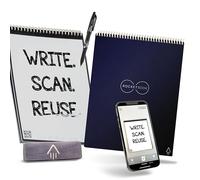 ROCKETBOOK Flip - Letter A4 Size Dark Blue - Smart Infinitely Erasable Legal Pad - Lined/Dot Grid - Includes Pilot FriXion Pen and Wipe