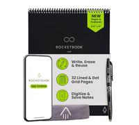 Rocketbook Flip Reusable Smart Notepad, Top Bound Notebook Letter Size8.5x11, Black - Lined and Dotted Pages, App-Connected, Erasable, Ideal for Righties and Lefties