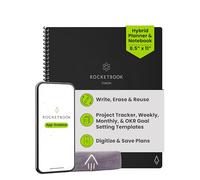 Rocketbook Fusion Reusable Digital Notebook - Smart Notepad A4 Black, 7 Styles, To Do List, Daily Journal, Weekly & Monthly Planner, with Frixion Erasable Pen, Office Gadget Reduces Paper Waste