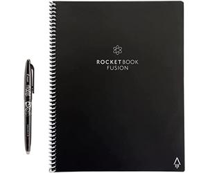 Rocketbook Fusion Reusable Digital Notebook - Smart Notepad A4 Black, 7 Styles, To Do List, Daily Journal, Weekly & Monthly Planner, with Frixion Erasable Pen, Office Gadget Reduces Paper Waste