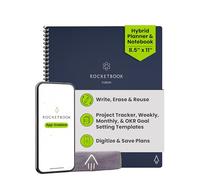 Rocketbook Fusion Reusable Digital Notebook - Smart Notepad A4 Blue, 7 Styles, To Do List, Daily Journal, Weekly & Monthly Planner with Frixion Erasable Pen, Office Gadget Reduces Paper Waste