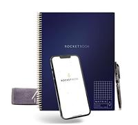 Rocketbook Matrix Graph Paper Pad Notebook - A4 Reusable Notebook with 1 Pilot Frixion Pen & 1 Microfiber Cloth Included - Dark Blue, Letter Size