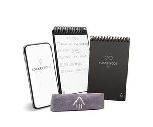 Rocketbook Mini Reusable Smart Notepad, Pocket Size Notebook 8.9 x 14 cm, Black - 48 Dotted Pages, App-Connected, Erasable, Ideal for On-The-Go List Taking & Quick Notes Anywhere