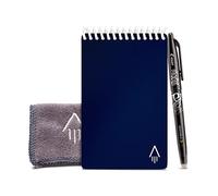 Rocketbook Reusable Digital Notebook - Smart Notepad A6 Blue - Wirebound Note Book To Do List Pad, Dotted Paper with Frixion Erasable Pen and Wipe, Office Gadget with Rocketbook App Reduce Paper Waste
