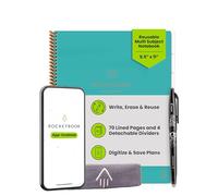 ROCKETBOOK Multi-Subject Smart Notebook | Scannable Notebook with Dividers | Lined Reusable Notebook with 1 Pilot Frixion Pen & 1 Microfiber Cloth | Teal, Letter Size (8.5" x 11")