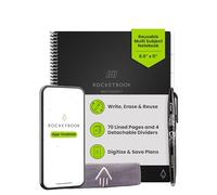 ROCKETBOOK Multi-Subject Smart Scannable Notebook with Dividers | Lined Reusable Notebook with 1 Pilot Frixion Pen & 1 Microfiber Cloth | Infinity Black, Letter Size (8.5" x 11")