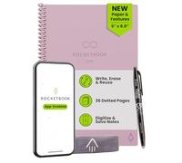 Rocketbook New Core Reusable Spiral Notebook, Executive Size 6x8.8, Pink - Dotted Pages, App-Connected, Erasable, Durable Cover, Ideal for School, Work, and Creative Projects