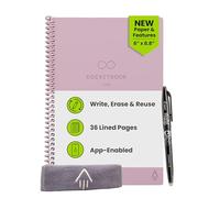 Rocketbook New Core Reusable Spiral Notebook, Executive Size 6x8.8, Pink - Lined Pages, App Connected, Erasable, Durable Cover, Ideal for School, Work and Creative