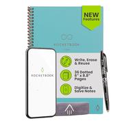 Rocketbook New Core Reusable Spiral Notebook, Executive Size 6x8.8, Teal - Dotted Pages, App-Connected, Erasable, Durable Cover, Ideal for School, Work, and Creative Projects