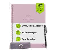 Rocketbook New Core Reusable Spiral Notebook, Letter Size 8.5x11, Pink - Lined Pages, App-Connected, Erasable, Durable Cover, Ideal for School, Work, and Creative Projects