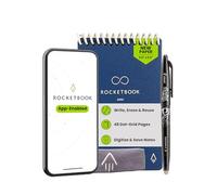 Rocketbook New Mini Reusable Smart Notepad, Pocket Size Notebook 3.5x5.5, Dark Blue - Dotted Pages, App-Connected, Erasable, Ideal for On-The-Go List Taking & Quick Notes Anywhere