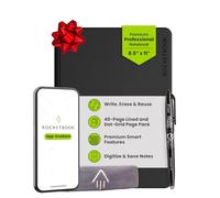 Rocketbook Pro 2.0 Reusable Digital Notebook - Smart Notepad - Black, with 20 Dotted & Lined Pages, Hardcover, with Pilot Frixion Pen & Microfiber Cloth, A4 Letter Size 8.5" x 11" - Office Gadget