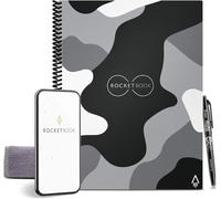 Rocketbook Reusable Digital Notebook - Smart Notepad A4 Grey Camo - Spiral Note Book To Do List, Lined Paper with Frixion Erasable Pen and Wipe, Office Gadget with Rocketbook App, Reduce Paper Waste