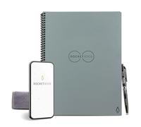 Rocketbook Reusable Digital Notebook - Smart Notepad A4 Grey - Spiral Note Book To Do List Pad, Lined Paper with Frixion Erasable Pen and Wipe, Office Gadget with Rocketbook App, Reduce Paper Waste