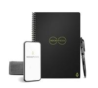 Rocketbook Reusable Digital Notebook - Smart Notepad A5 Black, Wirebound Note Book To Do List Pad, Dotted Paper with Frixion Erasable Pen and Wipe, Office Gadget with Rocketbook App Reduce Paper Waste