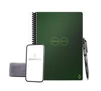 Rocketbook Reusable Digital Notebook - Smart Notepad A5 Green - Spiral Note Book To Do List Pad, Lined Paper with Frixion Erasable Pen and Wipe, Office Gadget with Rocketbook App, Reduce Paper Waste