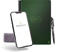 ROCKETBOOK Reusable Digital Notebook - Smart Notepad A5 Green - Wirebound Note Book To Do List Pad, Dotted Paper with Frixion Erasable Pen and Wipe, Office Gadget App Reduce Paper Waste