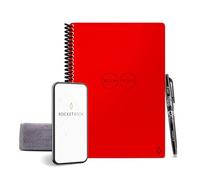 ROCKETBOOK Reusable Digital Notebook - Smart Notepad A5 Red - Wirebound Note Book To Do List Pad, Dotted Paper with Frixion Erasable Pen and Wipe, Office Gadget App Reduce Paper Waste