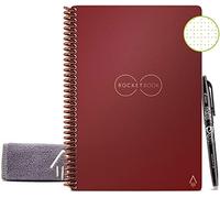 Rocketbook Reusable Digital Notebook - Smart Notepad A5 Red - Wirebound Note Book To Do List Pad, Dotted Paper with Frixion Erasable Pen and Wipe, Office Gadget App Reduce Paper Waste