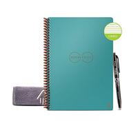Rocketbook Reusable Digital Notebook - Smart Notepad A5 Teal - Spiral Note Book To Do List Pad, Lined Paper with Frixion Erasable Pen and Wipe, Office Gadget with Rocketbook App, Reduce Paper Waste