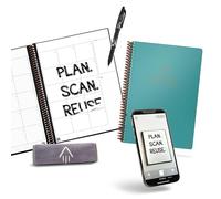 Rocketbook Reusable Everyday Planner - Daily, Weekly, Monthly Planner with Pilot Fixion Pen and Microfiber Cloth Included - Teal Cover, Executive Size,PLN2-E-K-CCE