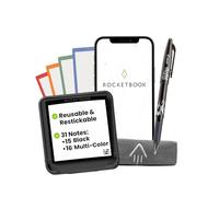 Rocketbook Reusable Sticky Notes with Storage Case, Pen, and Towel Included, 3"x3", 31 Sheets - Dotted Paper, App-Connected, Erasable, Reusable Adhesive, Ideal for to Do Lists and Reminders