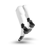 ROCKETGRIP Ice Hockey Socks - Non-Slip Grip Skate Socks for Adults & Youth - Padded, Compression Fit, Anti-Blister, Moisture Wicking - For Hockey Players, White, XL