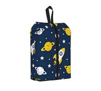Rockets and Planets Shoe Bag for Travel-Waterproof Shoe Organiser for Suitcase, 3 in 1 Storage Pouch for Gym Trainers