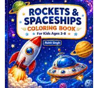 Rockets & Spaceships Coloring Book: For Kids Ages 3-8