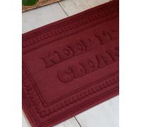 Rockett St George Pure Cotton Non Slip Quick Dry Bath Mat Dark Red