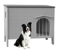 Rockever Large Dog House Outdoor Indoor for Medium Large Dogs, Plastic Elevated Outdoor Dog House Waterproof Dog Kennel with Window, Easy Clean and Assemble(L)